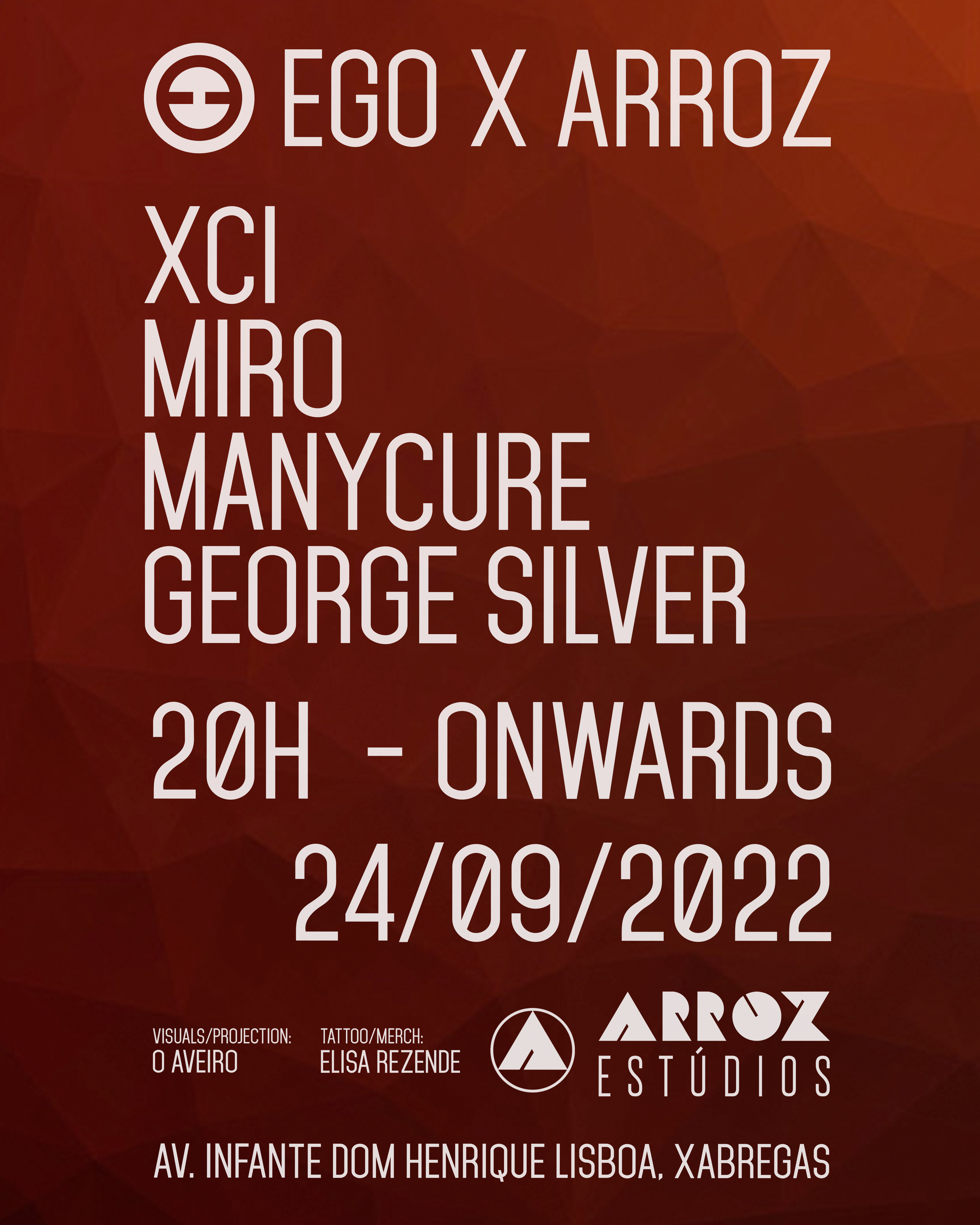 EGO x ARROZ with Miro, George Silver, Manycure & XCI - Página frontal