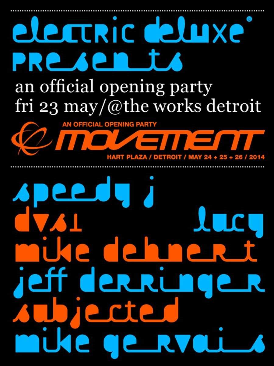 Electric Deluxe presents An Official Opening 'Movement' Party - Speedy J, Dvs1, Lucy - フライヤー裏
