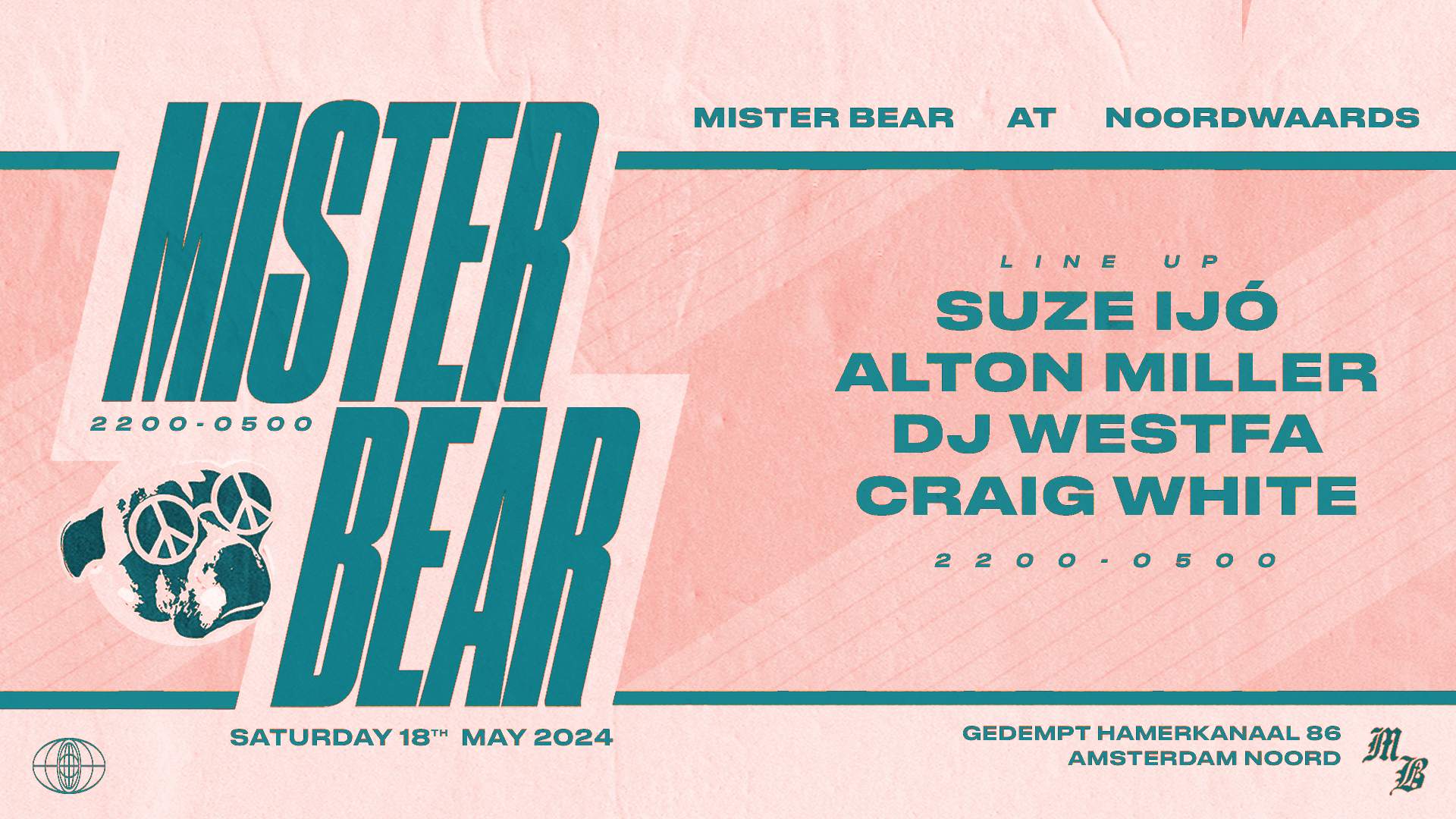 Mister Bear (FREE EVENT) Suze Ijó, Alton Miller, DJ Westfa & Craig White - フライヤー表