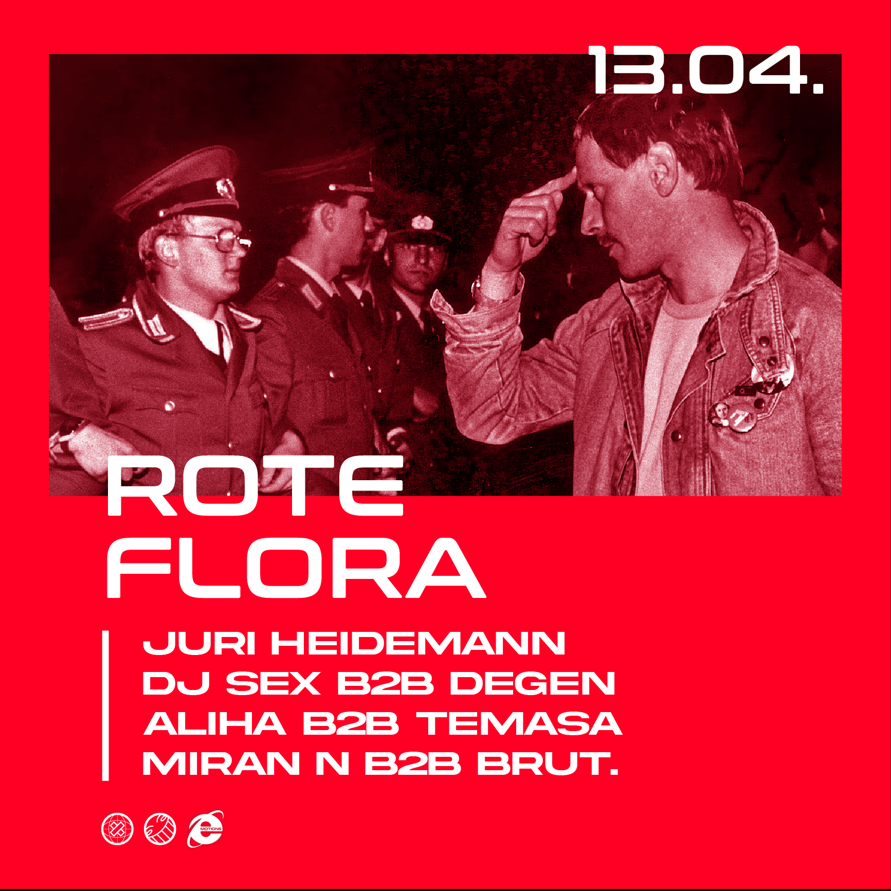 EMOTIONS with Juri Heidemann, DJ SEX, degen at Rote Flora, Hambourg