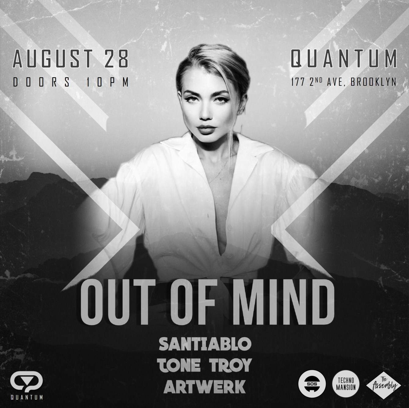 SOS Records x TM x The Assembly present: Out Of Mind & Friends - Quantum, Brooklyn - フライヤー表