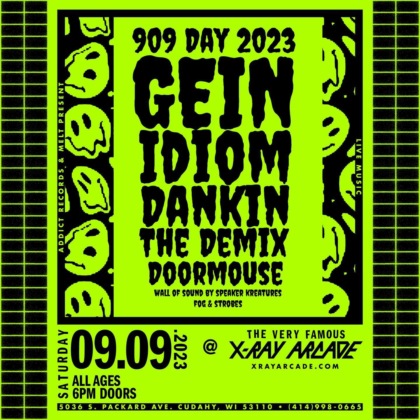909 DAY MKE // GEIN, IDIOM, DANKIN, The Demix, Doormouse - Página frontal