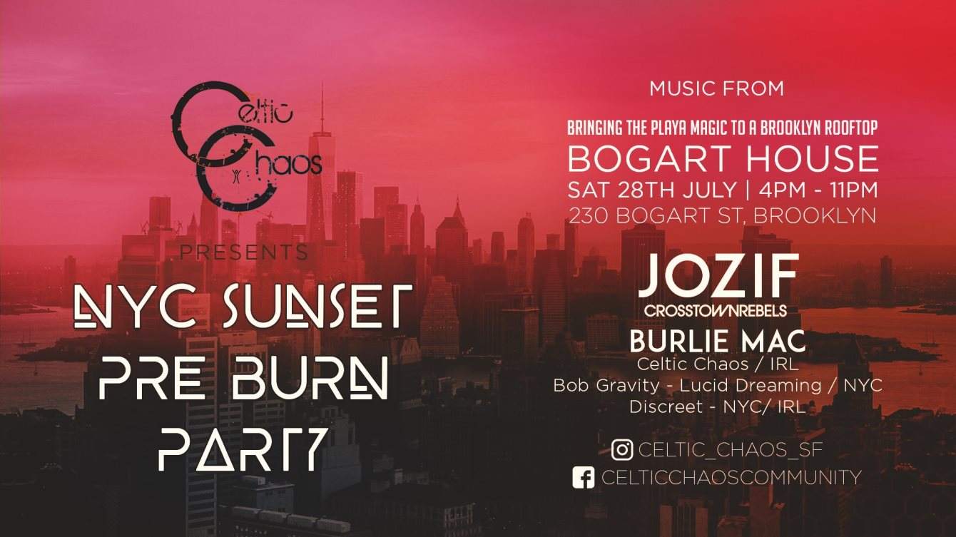Celtic Chaos Burning Man Pre-Burn with jozif, Burlie Mac, Bob Gravity, Discreet NYC - Página frontal