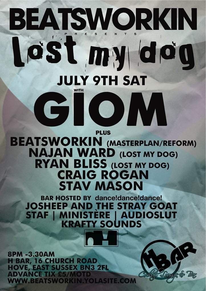 Beatsworkin presents Lost My Dog Party with Giom - Página frontal