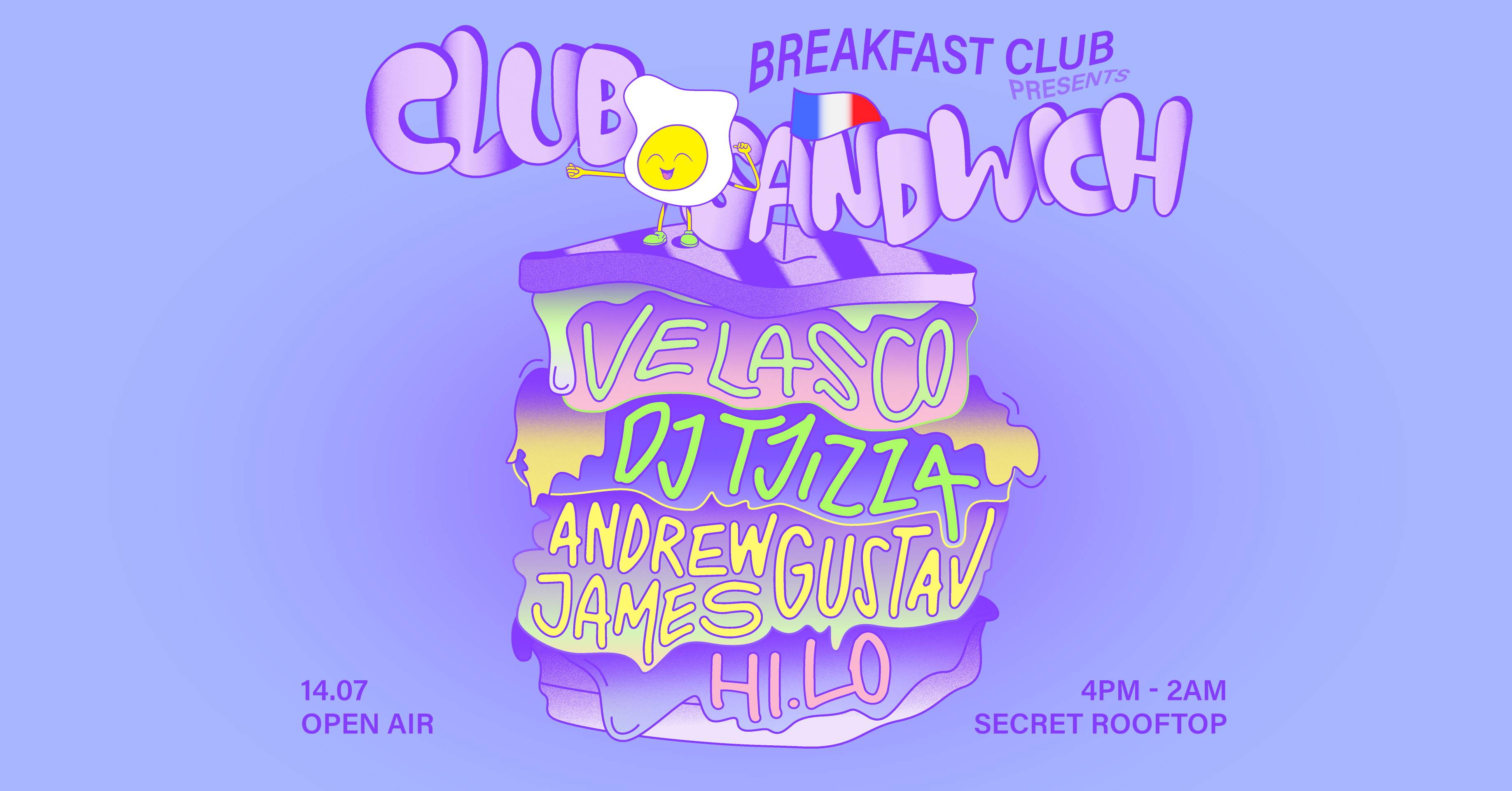 Breakfast Club presents CLUB SANDWICH: Andrew James Gustav, Velasco, DJ  Tjizza & Hi.Lo at TBA - 9 bd Gay Lussac, Marseille