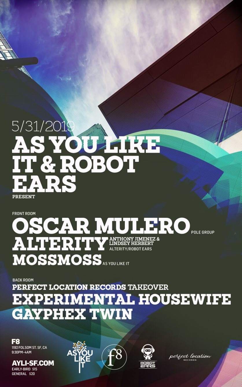 As You Like It & Robot Ears with Oscar Mulero - フライヤー表