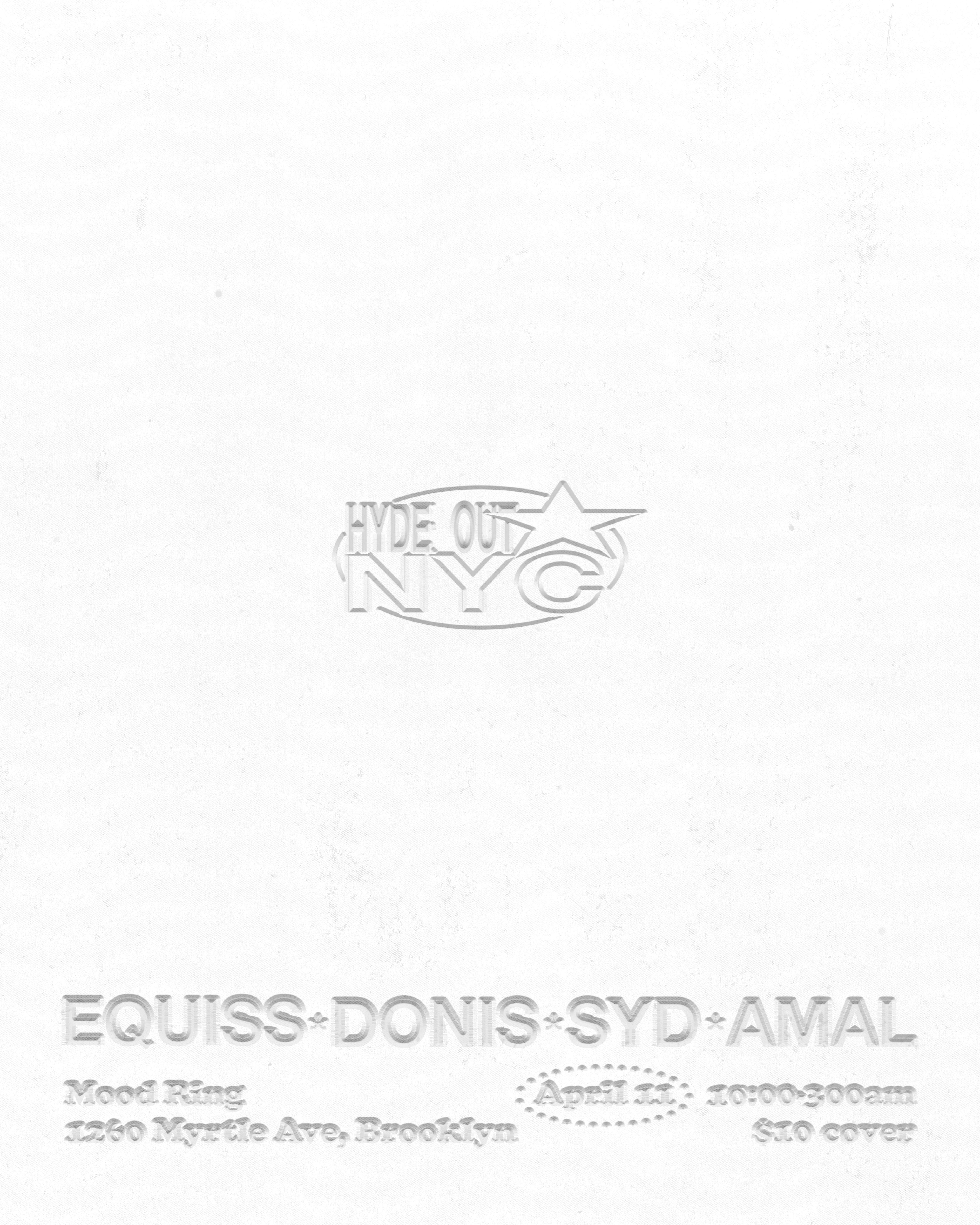 HYDEOUT NYC: EQUISS, Donis, Amal, syd - Página frontal