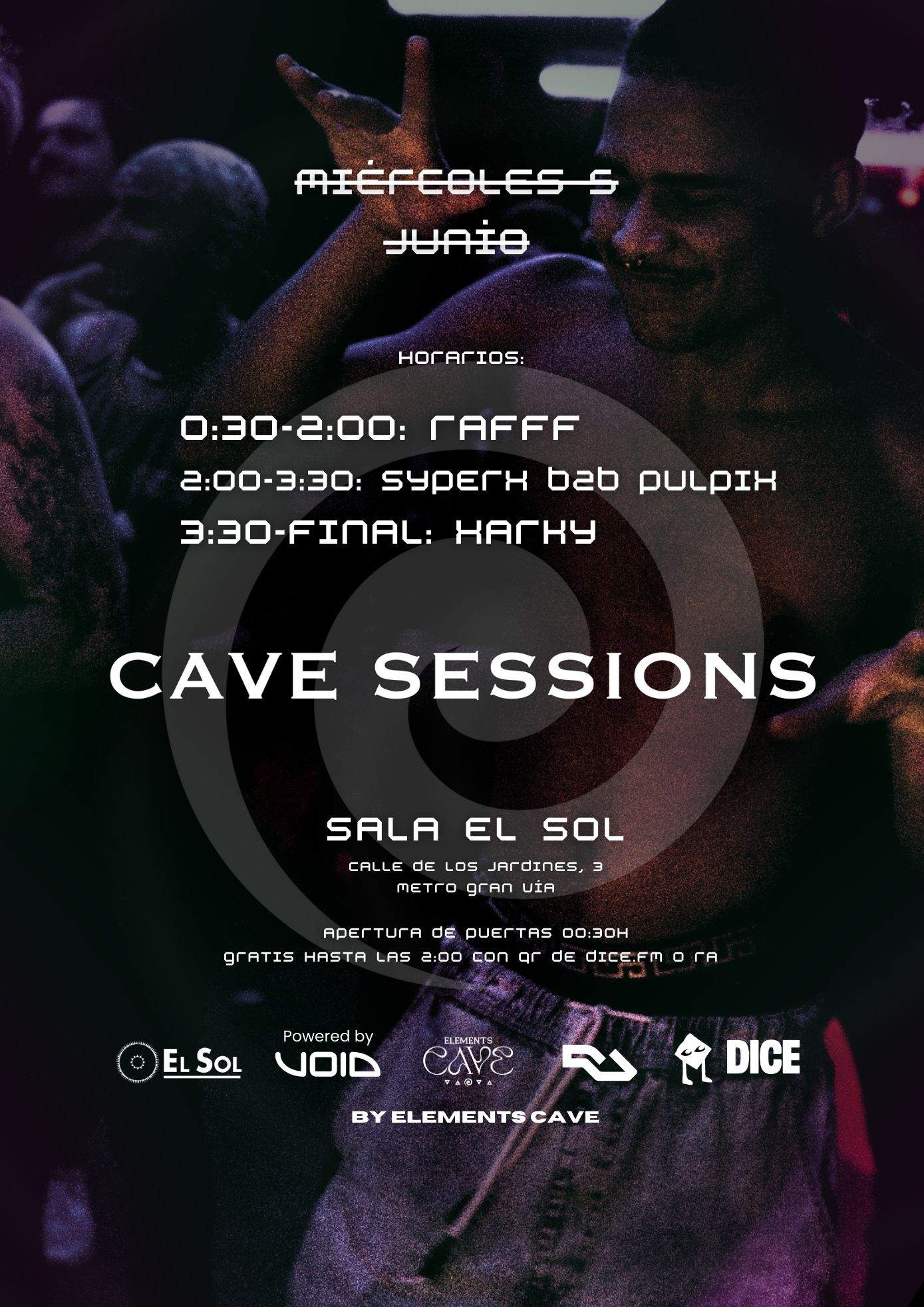Cave Sessions by EC: Entrada gratis hasta las 2:00 con RA - フライヤー裏