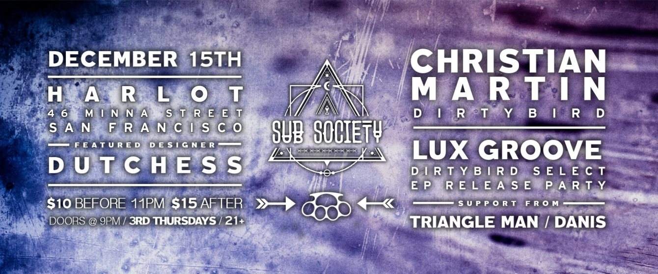 Sub Society: Christian Martin / Lux Groove - Página frontal