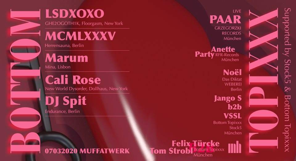 1 Year Bottom Topixxx with LSDXOXO, MCMLXXXV, DJ Spit, Cali Rose, Marum and More - フライヤー表