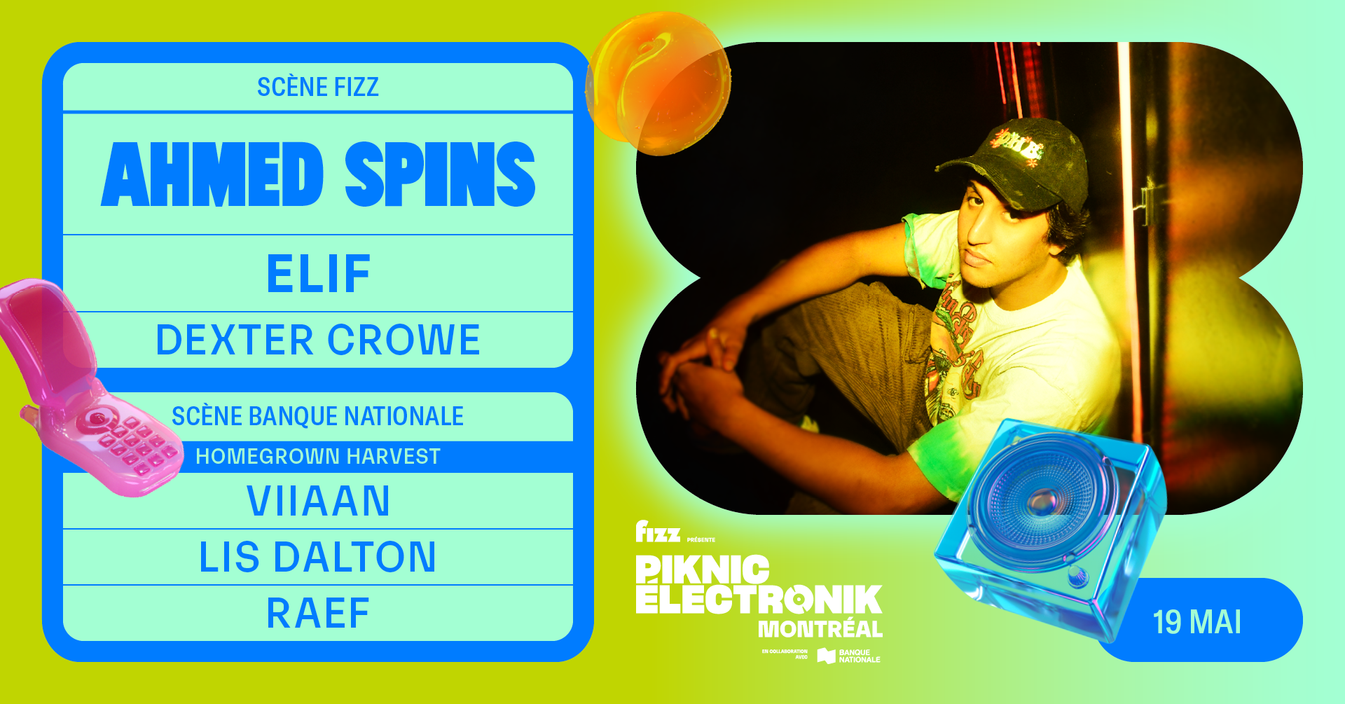 Piknic Électronik MTL #1: Ahmed Spins, Elif / Homegrown Harvest - フライヤー表