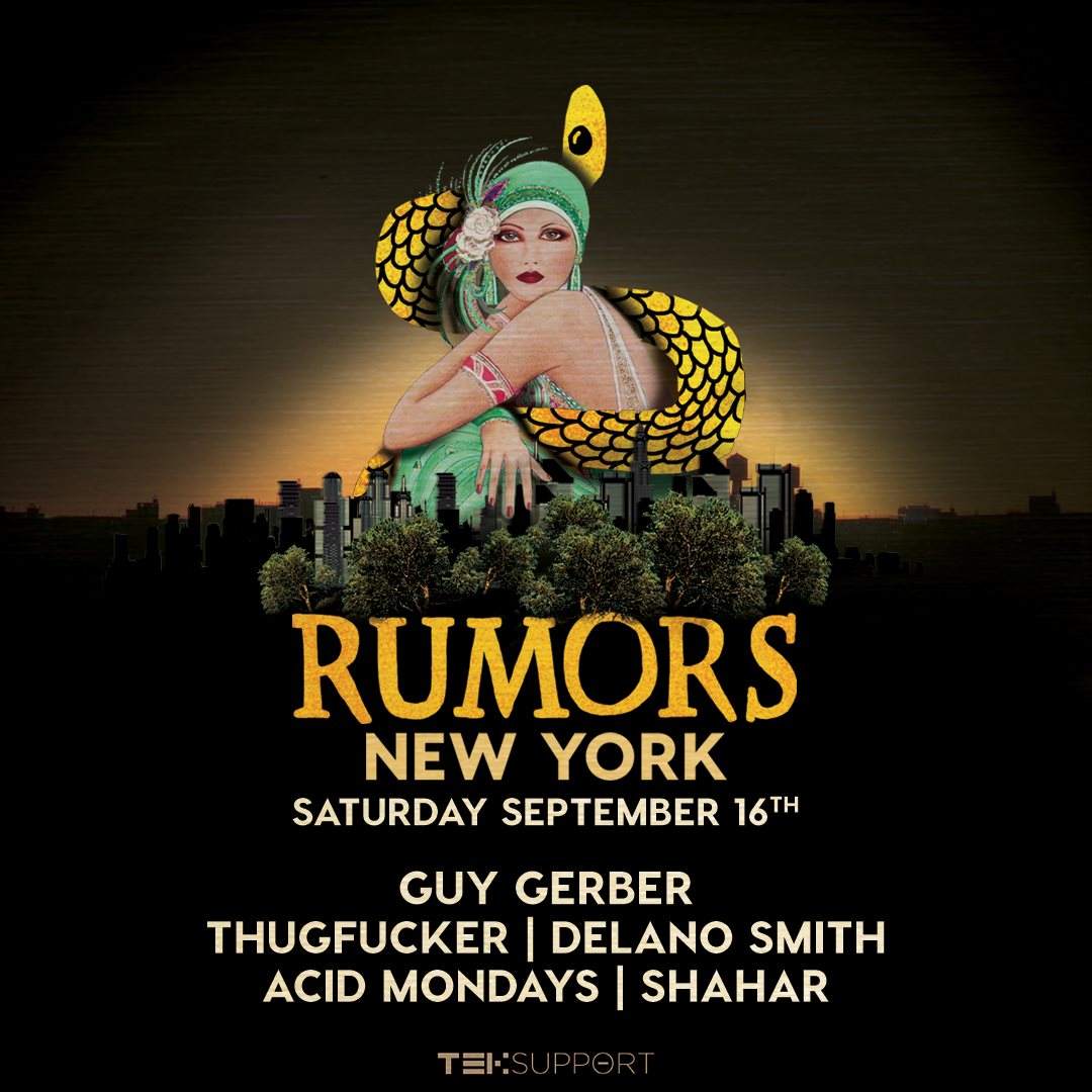 Rumors New York: Guy Gerber, Thugfuc*er, Delano Smith, Acid Mondays & Shahar (Open Air) - Página trasera