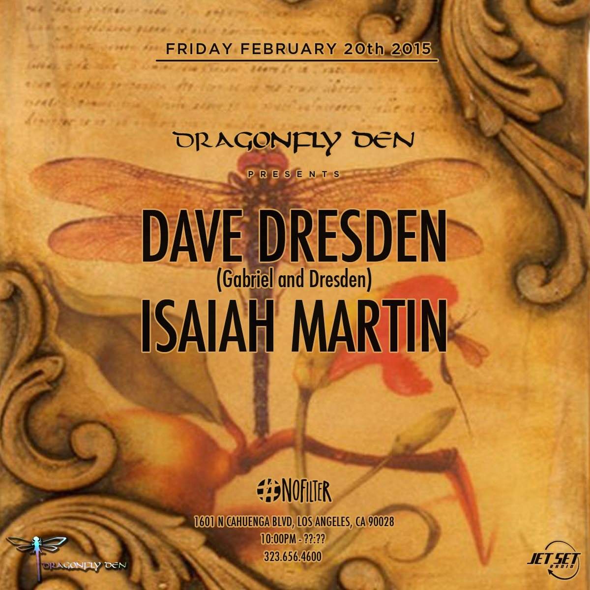 Dragonfly Den presents Dave Dresden & Isaiah Martin - フライヤー表