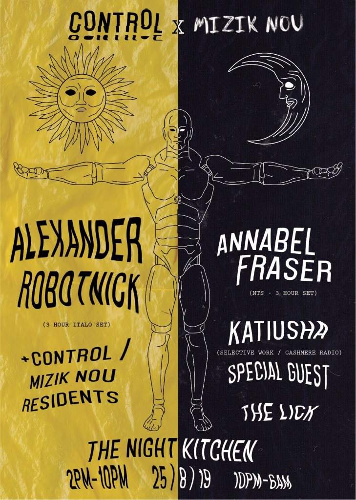 Control. x Mizik Nou: Day & Night with Alexander Robotnick, Annabel Fraser, Katiusha, Dar Disku - Página frontal