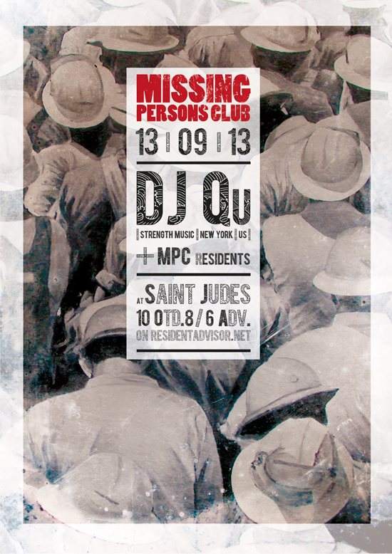 Missing Persons Club with DJ Qu - フライヤー表