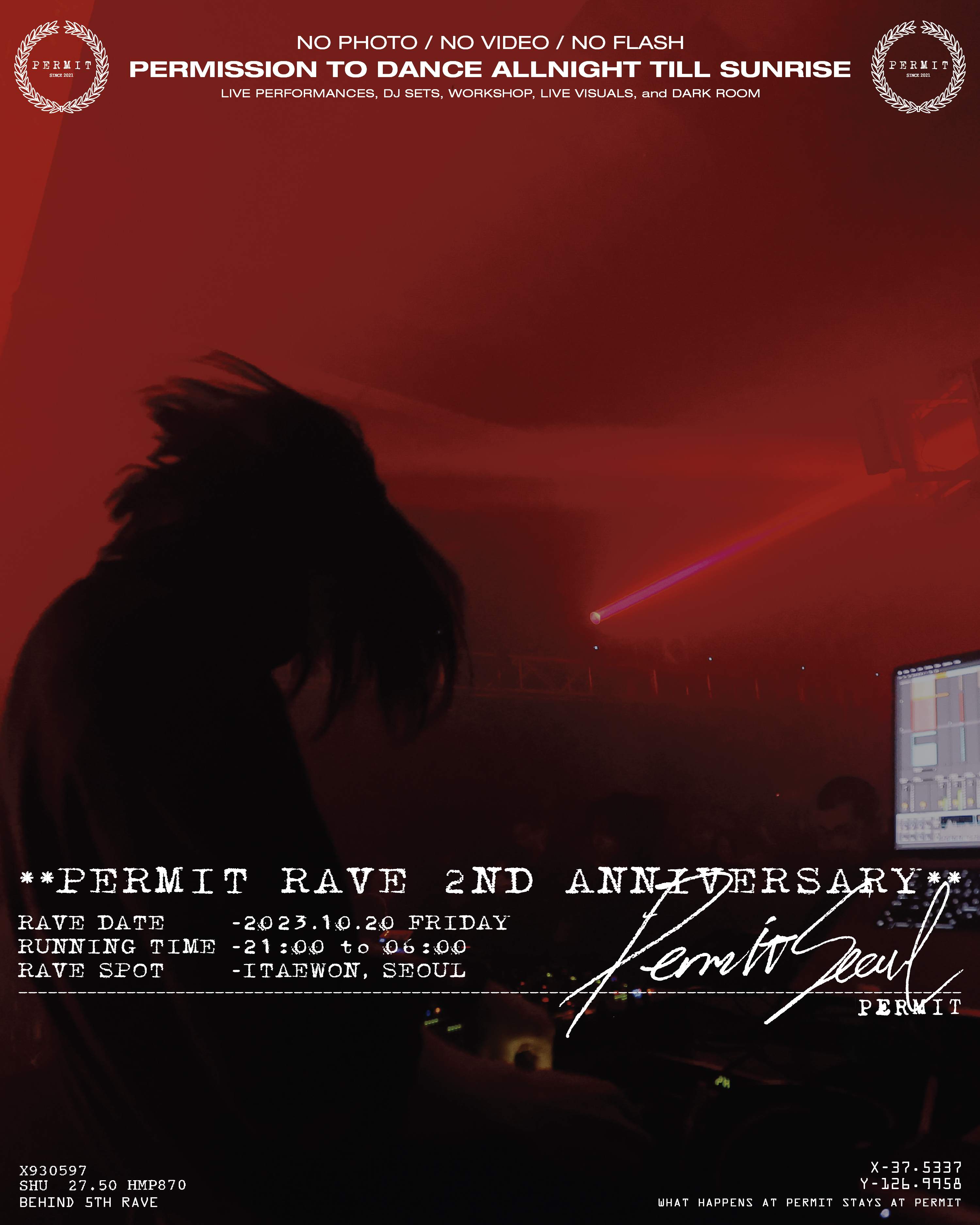 PERMIT RAVE 2nd Anniversary  - フライヤー裏