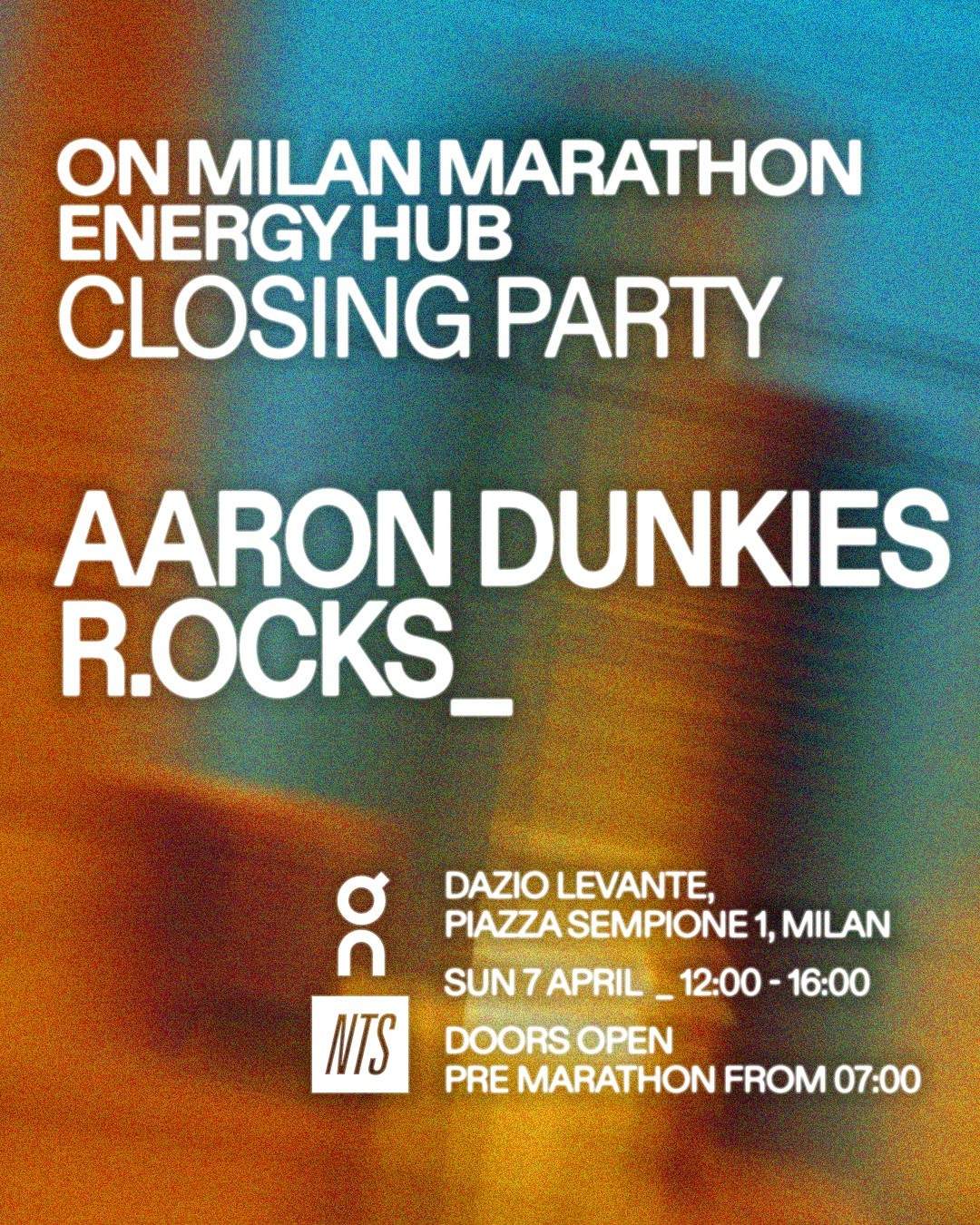 On Milan marathon energy hub - Closing Party - フライヤー表