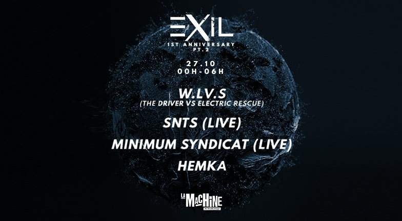 Exil 1st Anniversary - W.LV.S / SNTS / Minimum Syndicat / Hemka - Página frontal