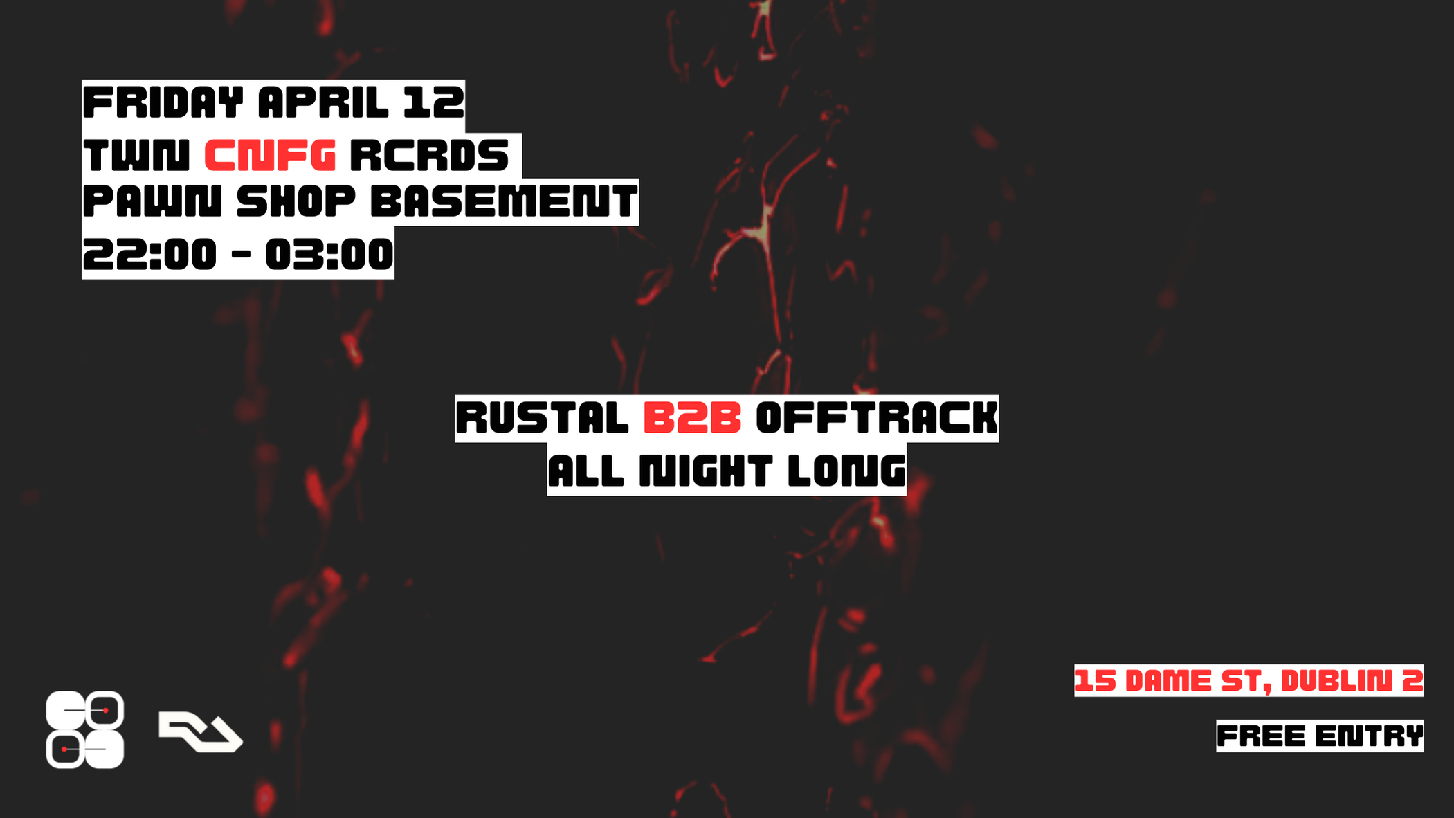 Twn Cnfg Rcrds: Rustal & Offtrack [All Night B2B] - フライヤー表