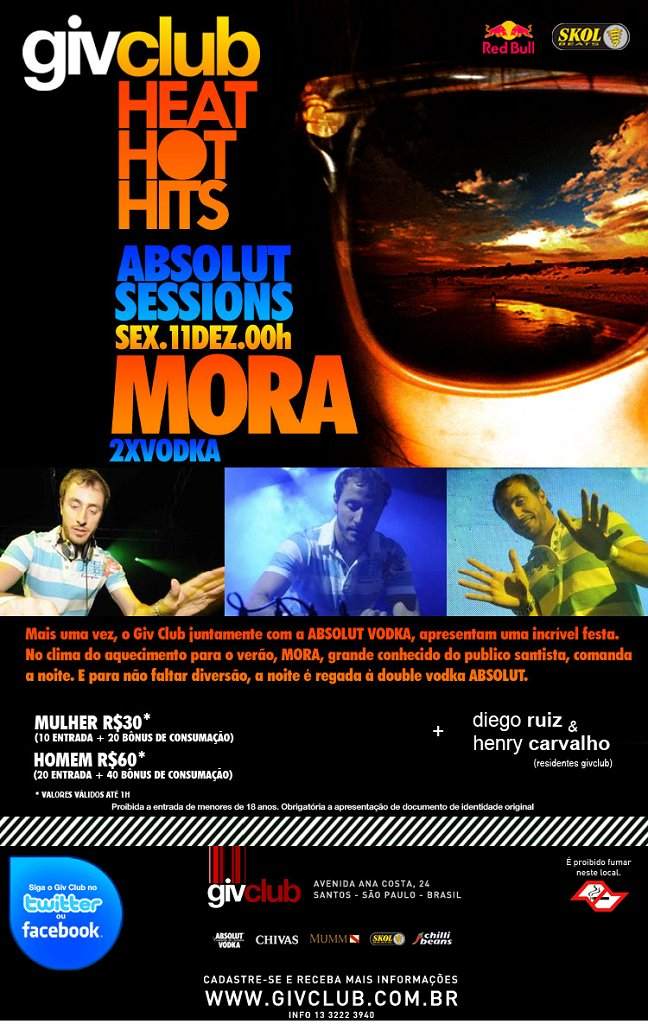 Absolut Sessions Com Dj Mora - フライヤー表