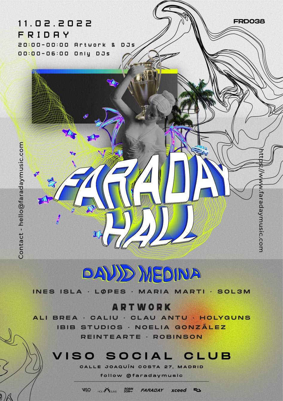 Faraday Hall: Art & DJs with David Medina - フライヤー表
