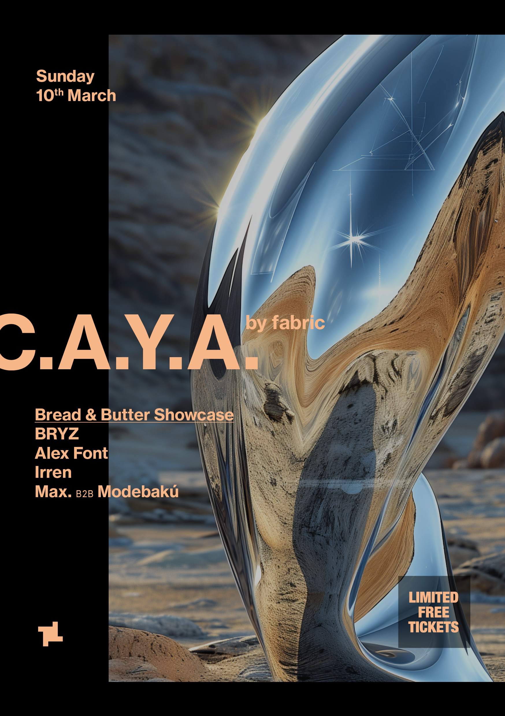 C.A.Y.A. by fabric: Bread & Butter Showcase, BRYZ, Alex Font, Irren - Página frontal