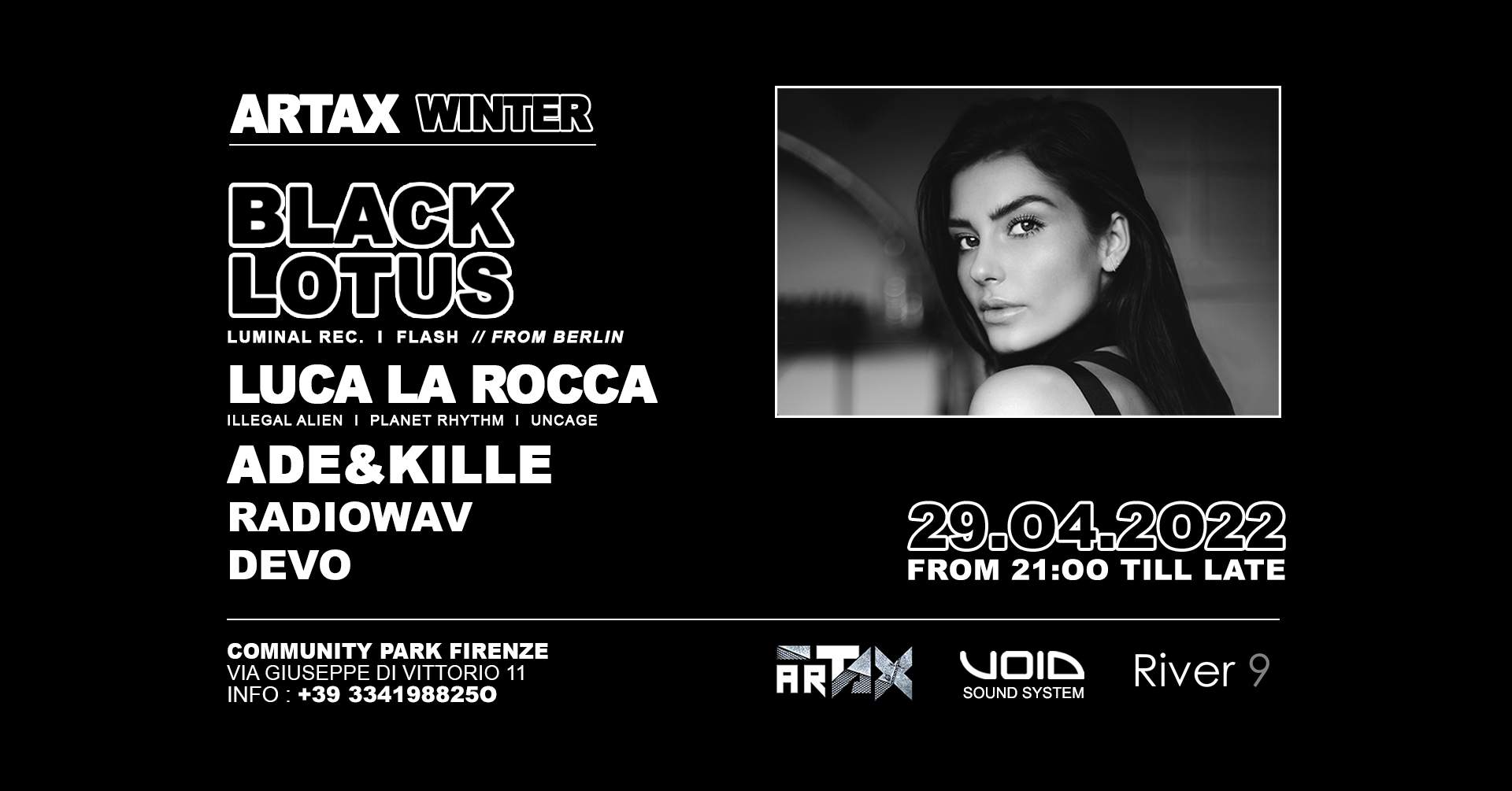 ARTAX with Black Lotus // Firenze 29.04 - フライヤー表