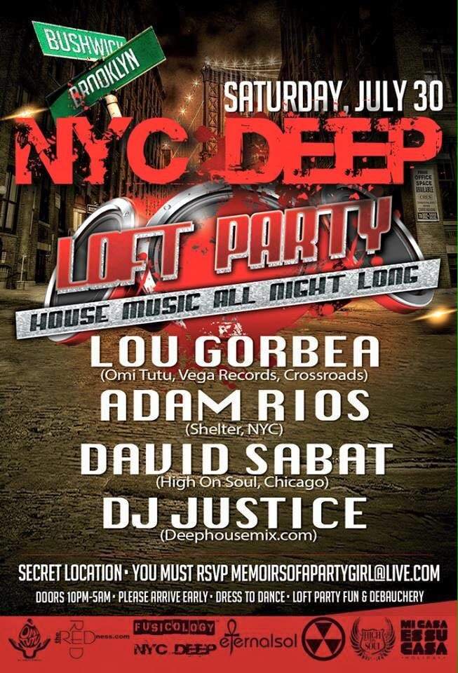 NYC Deep Brooklyn Loft Party - フライヤー表