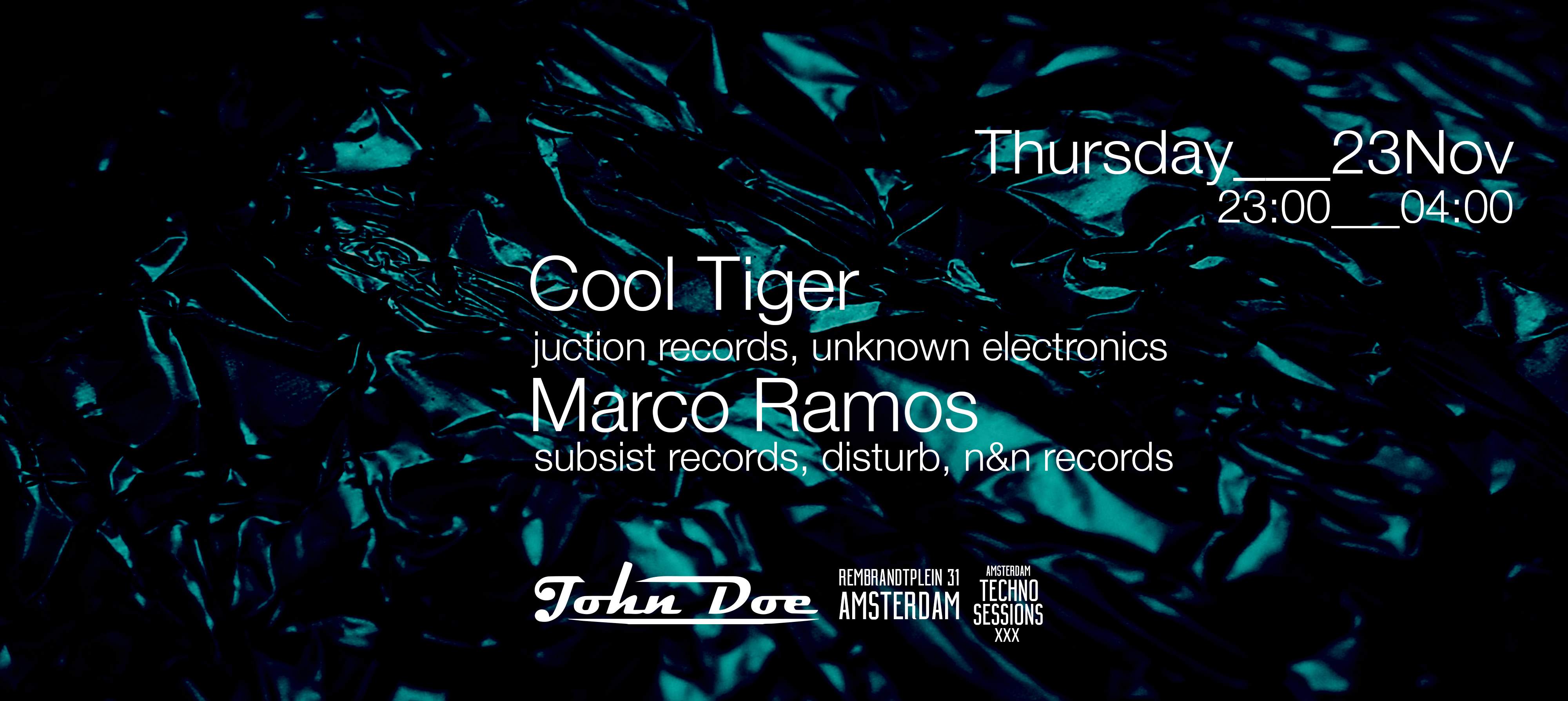 Amsterdam Techno Sessions w/ Cool Tiger (Junction Records - Unknown Electronics) - フライヤー表