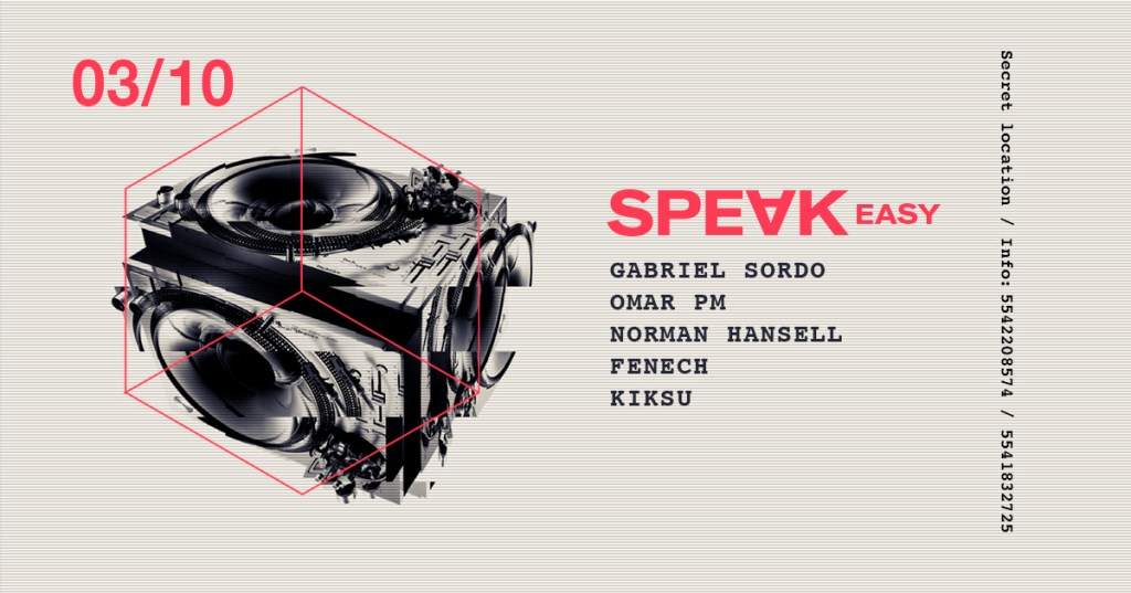Speak Easy presents Gabriel Sordo (Robsoul Records) - フライヤー表