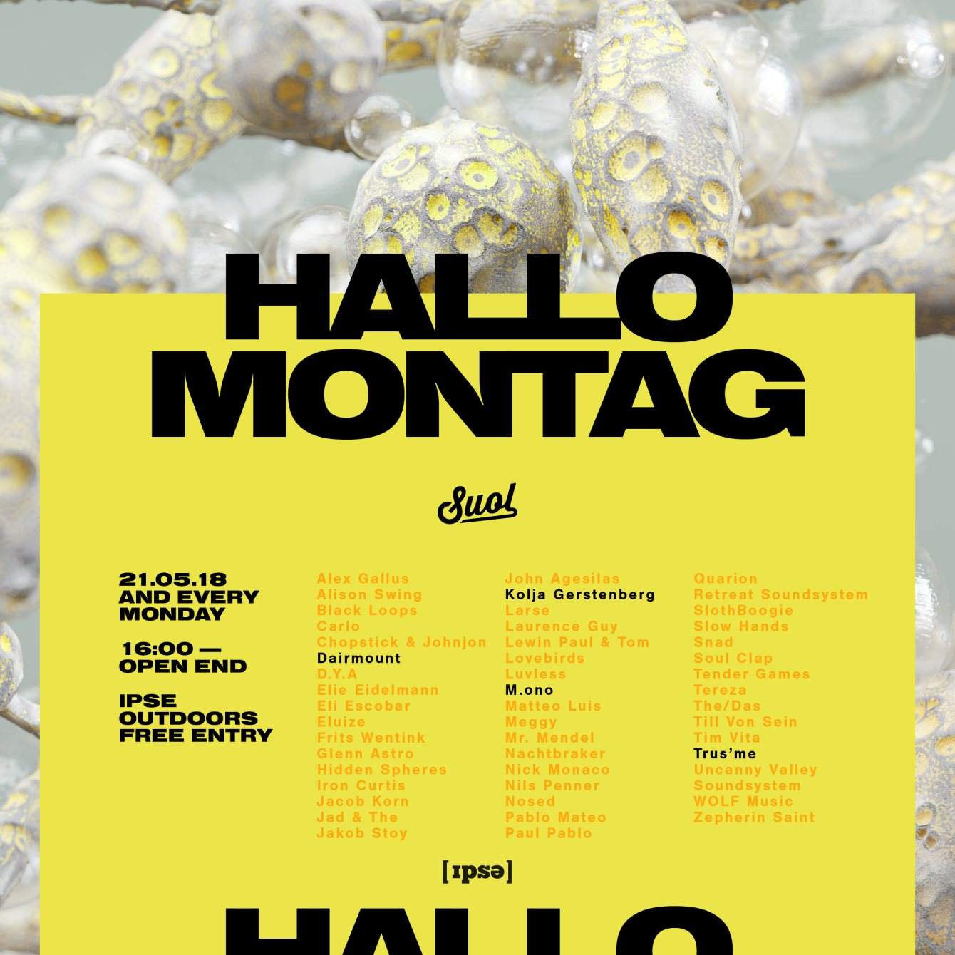 Hallo Montag - Open Air #04 with Trus'me, M.ono, Dairmount and More - フライヤー表