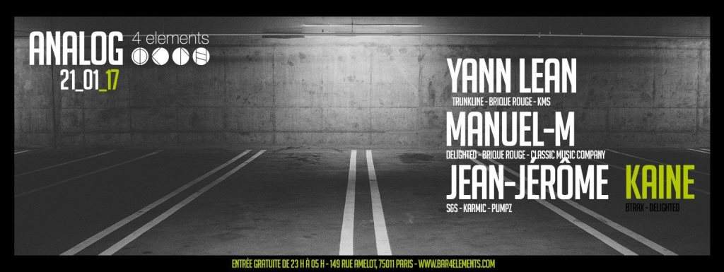 Analog Invite Yann Lean, Manuel-M, Jean-Jerome & Kaine - フライヤー表