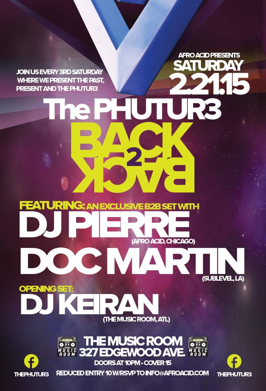 Afro Acid presents: The Phutur3 with DJ Pierre and DOC Martin - Página frontal