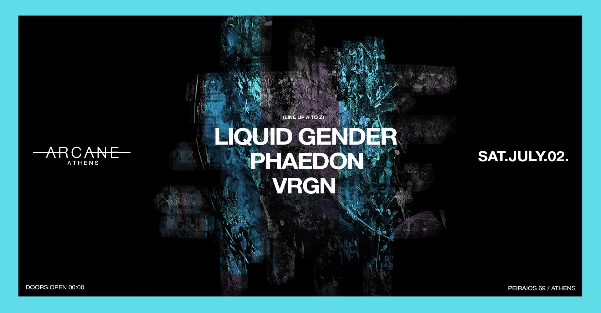 ARCANE ATHENS with Liquid Gender / Phaedon / VRGN - Página frontal