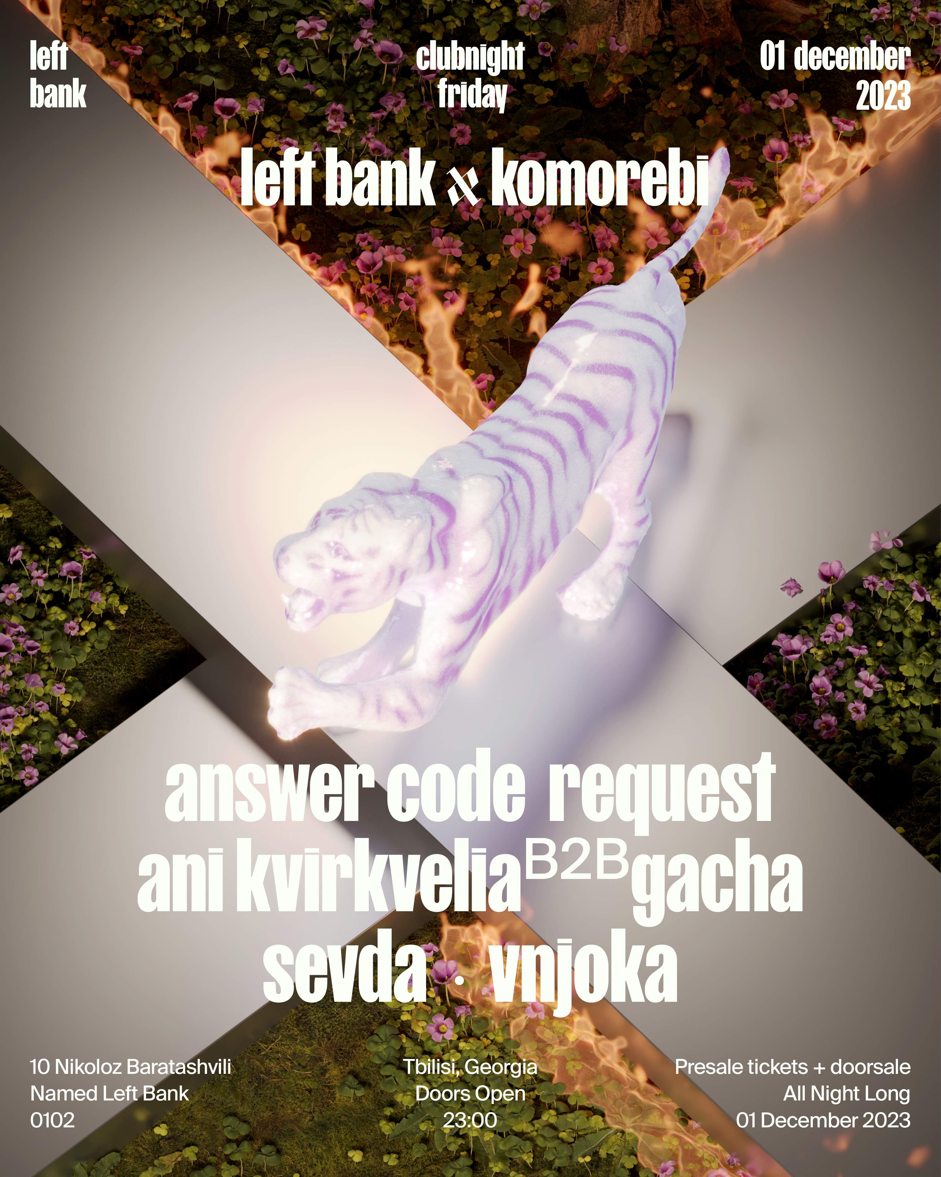 Left Bank X Komorebi: Answer Code Request ✦ Vnjoka ✦ Sevda ✦ Gacha Bakradze b2b Ani Kvirkvelia - フライヤー表
