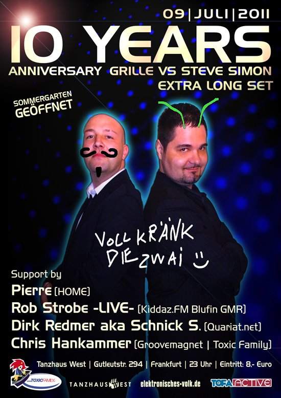 10 Years Anniversary Of Grille vs Steve Simon - フライヤー表