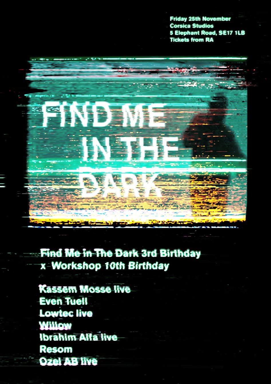 Find Me In The Dark 3rd Birthday with Workshop - Página frontal