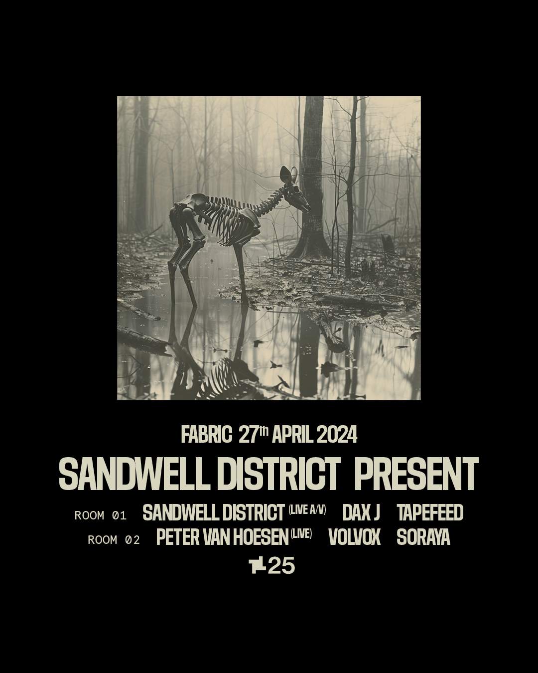 fabric25: Sandwell District present: Dax J, Peter Van Hoesen [Live], Volvox, Soraya - フライヤー表
