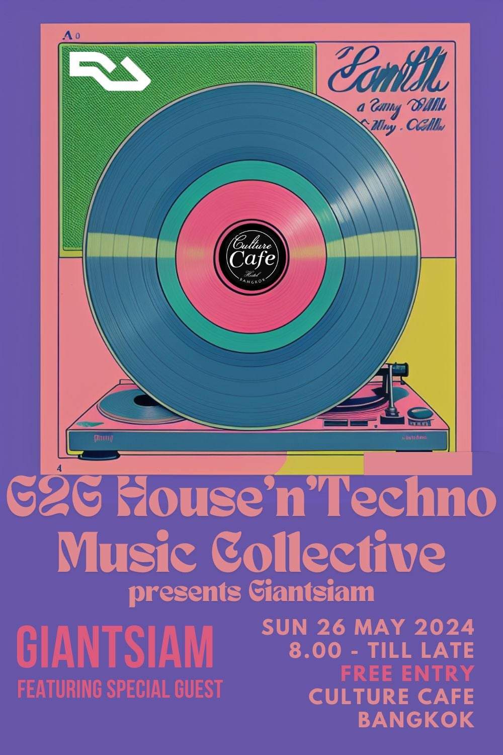 G2G House'n'Techno Music Collective presents; Giantsiam - フライヤー表