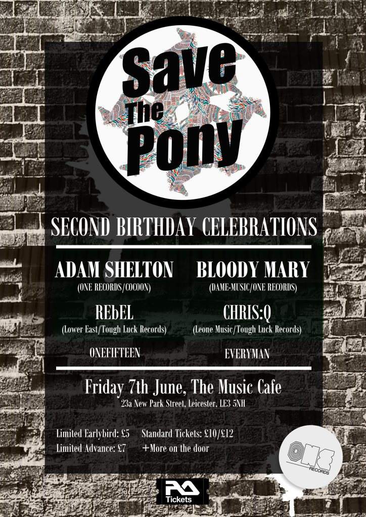 Save The Pony with Adam Shelton & Bloody Mary - フライヤー表