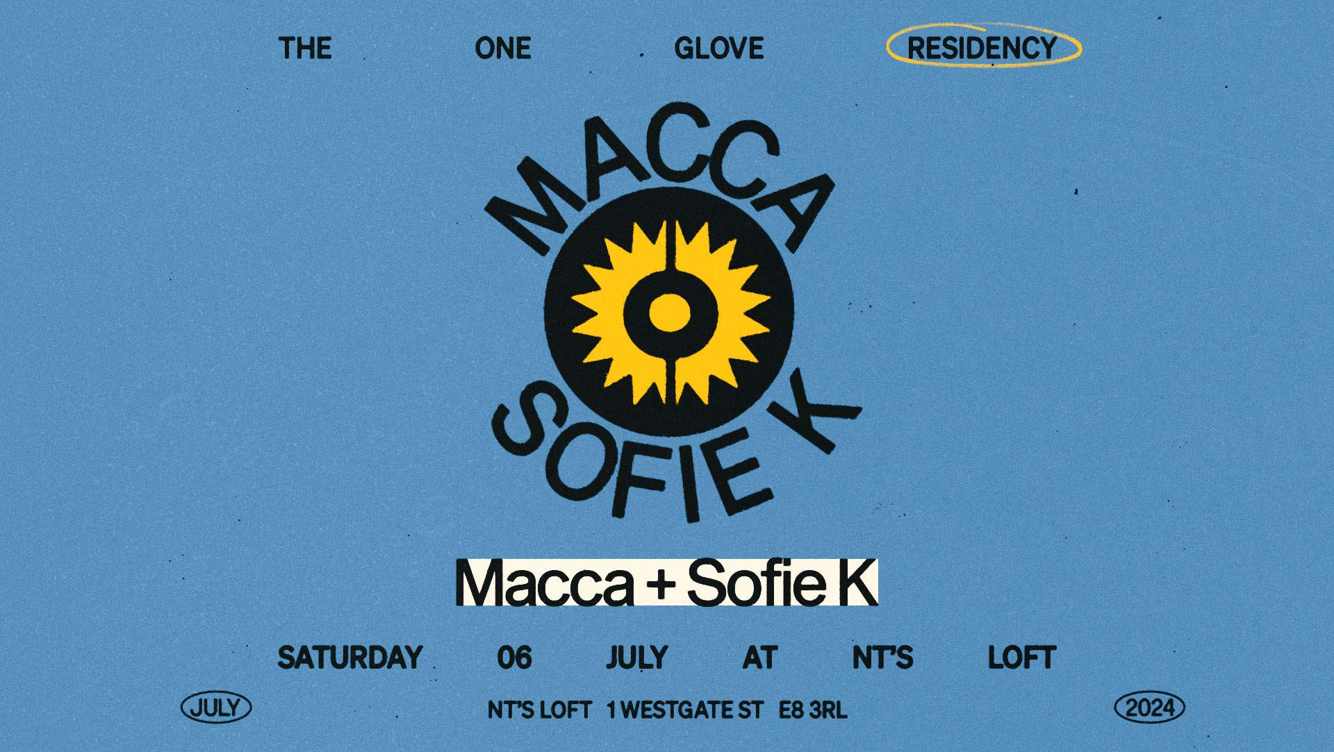 NT's Loft: The One Glove Residency - with Macca & Sofie K - Week 1 - フライヤー表