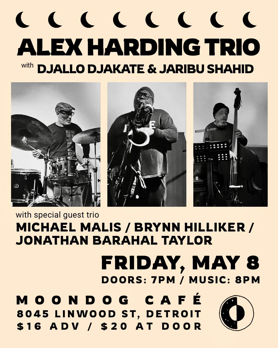 Alex Harding Trio + Malis/Hilliker/Barahal Taylor at Moondog Cafe, Detroit