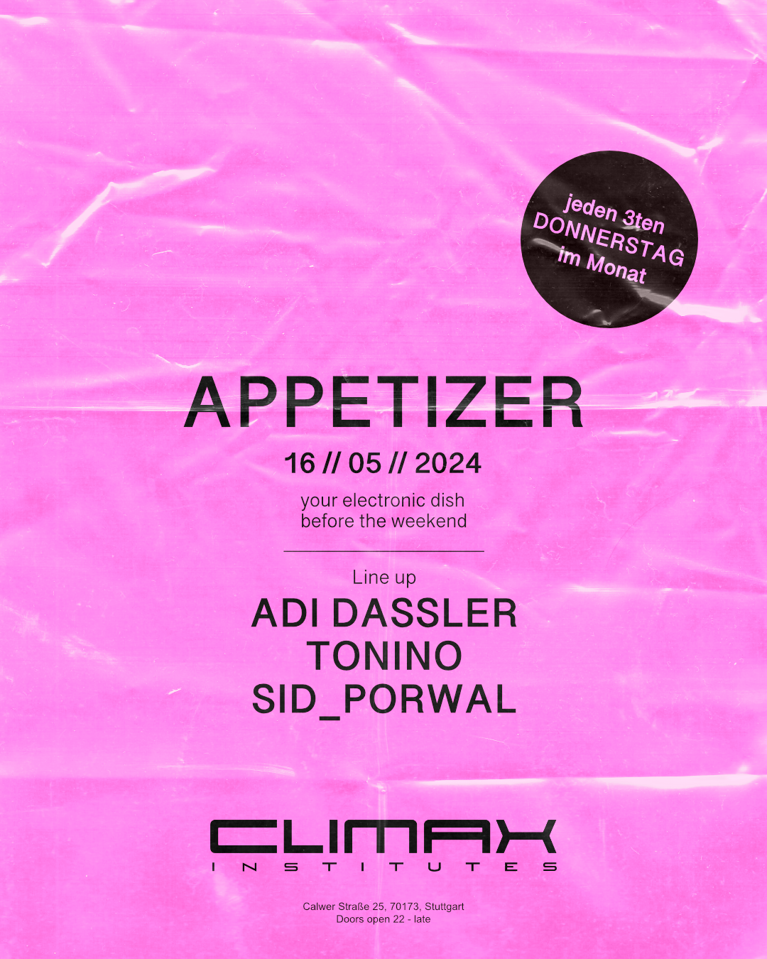 Appetizer with Adi Dassler (Einmusika, Traum) - フライヤー表