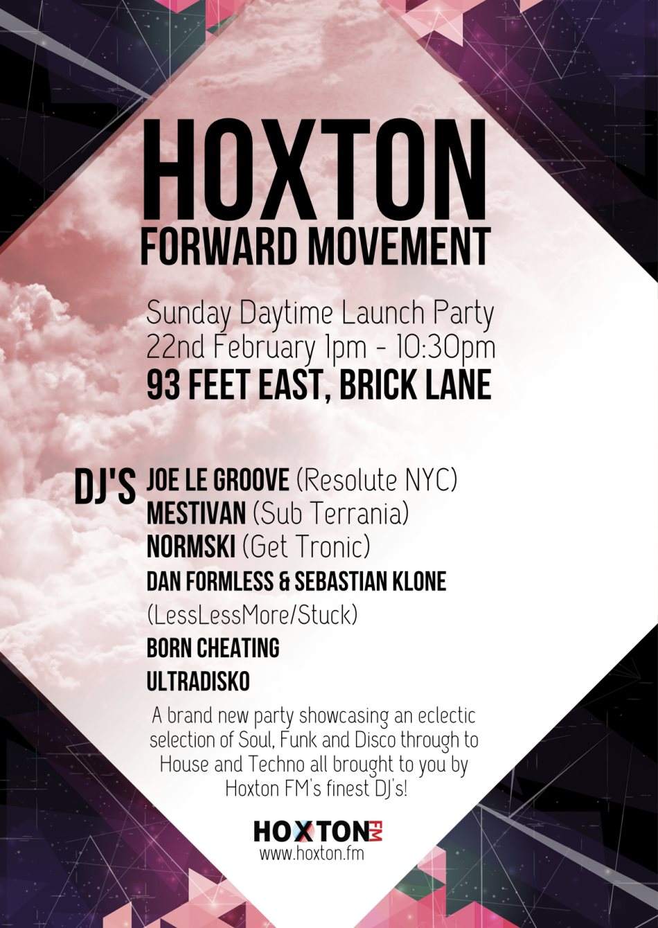 Hoxton Forward Movement Daytime Launch Party - Flyer front