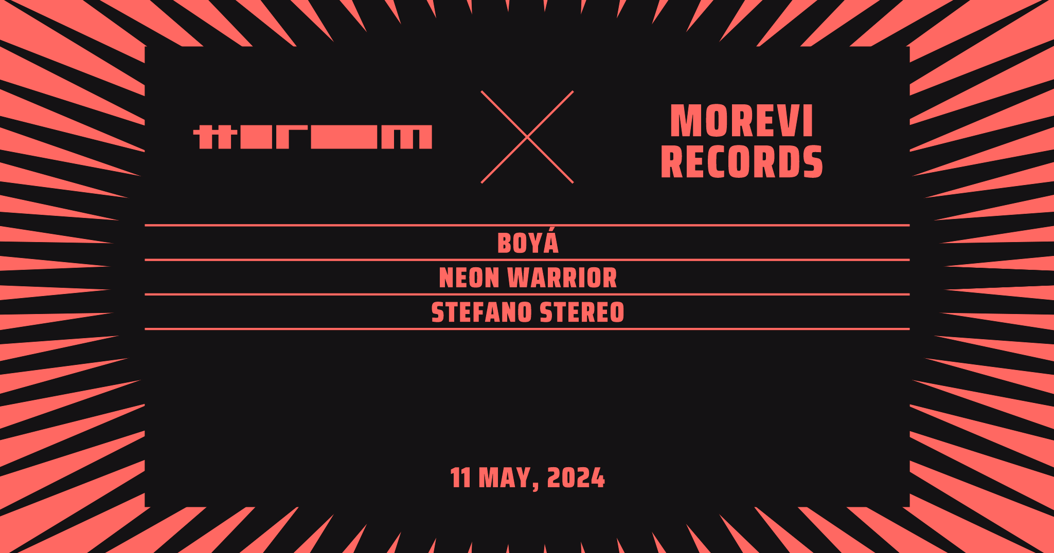 Morevi Records: Boya, Neon Warrior, Stefano Stereo - フライヤー表