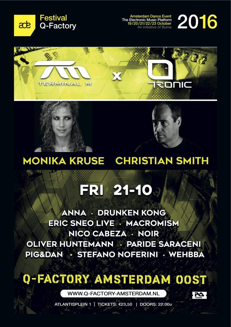 ADE: Terminal M x Tronic with Monika Kruse, Christian Smith, Oliver Huntemann, Wehbba and More - フライヤー表
