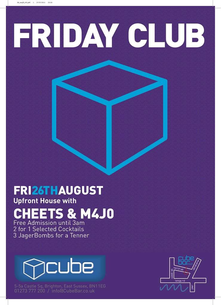 Friday Club with Cheets & M4j0 - フライヤー表