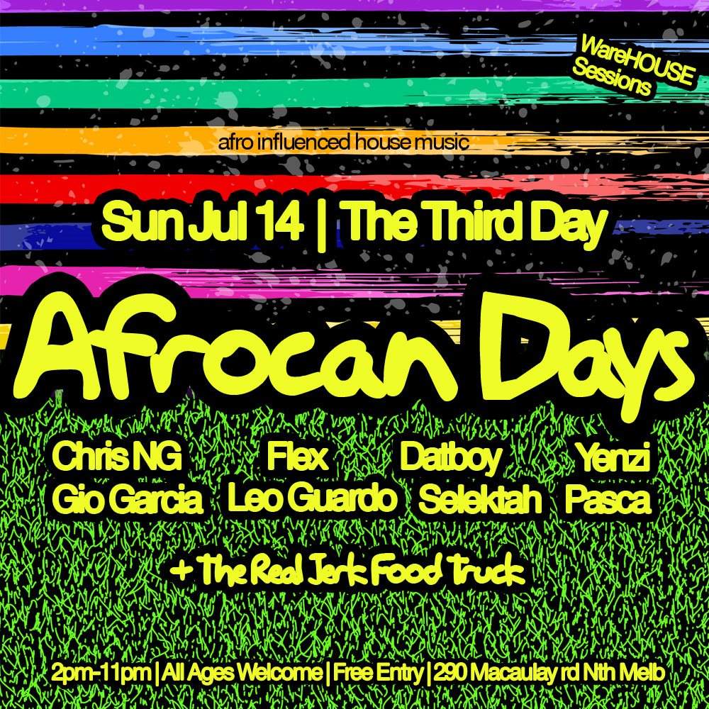 Afrocan Days Sunday Warehouse - Página frontal