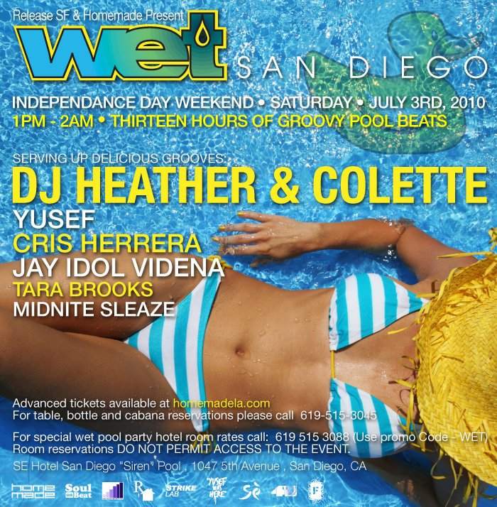 Wet Pool Party feat DJ Heather, Colette and Yusef - フライヤー表