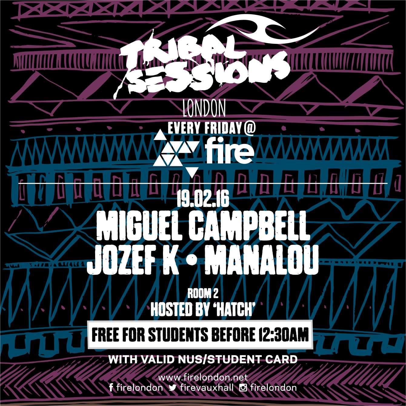 Tribal Sessions London - Miguel Campbell, Jozef K & More - フライヤー表